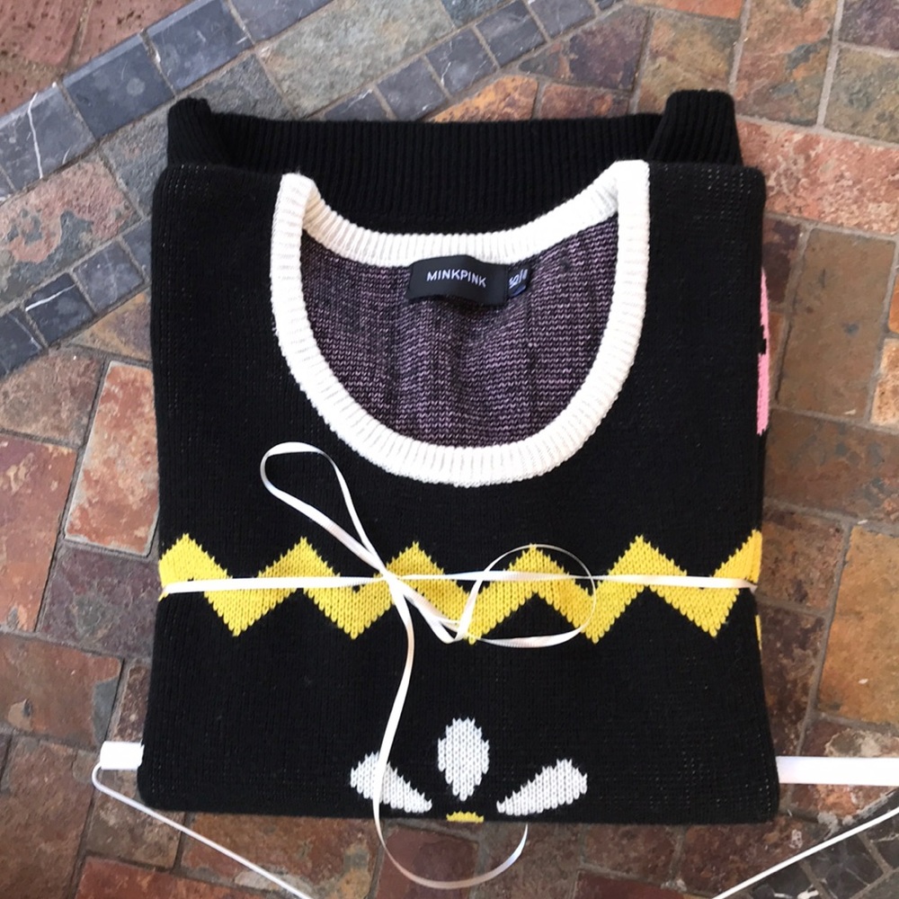 Mink Pink Sweater smiley Faces-XS 🌸😊